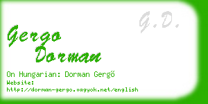 gergo dorman business card